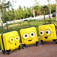 VALI kéo trẻ em MINION VUÔNG SIZE 18 - Kèm 3 SẮC THÁI CẢM XÚC (có bán sỉ)