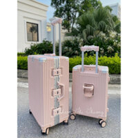 Vali Khung Khôm Có Khay Để Cốc, Chỗ Để Ly Nước, Có Cổng Sạc USB Cho Điện Thoại Cao Cấp