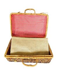 Vali mây vải caro màu đỏ