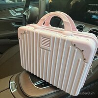 Vali nhỏ màu hồng mới, túi xách tay trang điểm, 14inch túi hoạt hình dễ thương, hộp mật khẩu tiện lợi, 16inch mini