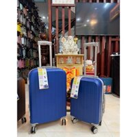 Vali nhựa kéo 20/24  có khoá số/mật mã du lịch kẻ sọc dọc- ảnh thật nhiều màu