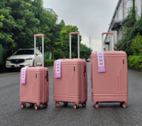 Vali nhựa PP Travelking 8802 Chống Bể Vỡ - Màu Hồng | Balo No.1