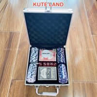 Vali Phỉnh Chip Poker Có Số 100 Chip 1,25 Loại Tiêu Chuẩn Las Vegas Hộp Nhôm Aluminium PK-13