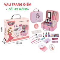 Vali Trang Điểm Cho Bé Gái, Đồ Chơi Makeup, Đồ Chơi Làm Đẹp Cao Cấp, Dễ Làm Sạch-Kèm Máy Hơ Móng