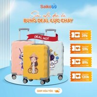 Vali Trẻ Em 666 Size 18 Inch Nhựa ABS Siêu Nhẹ – Họa Tiết Dễ Thương, Bánh Xe Xoay 360, Bảo Hành 2 Năm