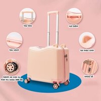 Vali trẻ em cao cấp cho bé ngồi chống mỏi chân Vali Trẻ Em Kéo Tay 2,5kg Chống Xước, Chịu Lực Cao