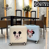 Vali trẻ em cho bé gái, phong cách Hàn Quốc, hộp mật khẩu du lịch nhỏ nhẹ, vali xe đẩy, có thể ngồi trên, vali da cho bé