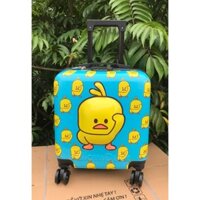 Vali VUÔNG 18 inch cho bé hình con thú đáng yêu - Vali kéo cho trẻ em vịt tíc tốc