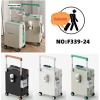 Vali24inch(SIZE24) ,phom cần kéo rộng.phối viền màu .khóa TSA.