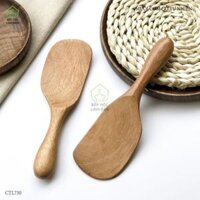 Vámuôi xới cơm, vét bột, trộn đồ ăn gỗ tự nhiên CTL730-Dáng lệch