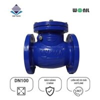 Van 1 chiều Wonil Lá Lật Mặt Bích Gang DN100