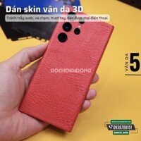 [Vân 5 - Cá Sấu Đỏ ] Miếng Dán Skin Da Vân Nổi 3D Không Viền Các Dòng Samsung S8 S9 S10 S20 S21 S22 S23 Plus Ultra 5G Lite