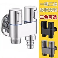 Van ba chiều bằng thép không gỉ 304, một vào hai ra, van góc đôi cho bồn cầu, vòi phun nước, máy giặt, vòi điều khiển kép