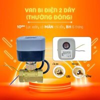 Van bi điện thường đóng 220v 24v 12v ren 21 27 34 - Van khoá nước tự động bằng motor, có điện van mở