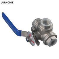 Van bi gắn JURHOMIE T, Van nước bằng thép không gỉ 304 màu bạc, Chủ đề NPT 1 / 2 "Van khí 3 chiều Ống lắp nước, dầu, khí