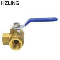 Van bi L-Port HZLING, Van nước bằng đồng vàng, Chủ đề NPT 1 / 2 "Van khí nữ 3 chiều Lắp ống nước, dầu, khí