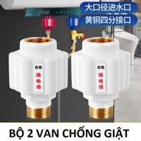 Van chống giật bình nóng lạnh bộ 2 cái van chống rò điện zen đồng chịu nhiệt loại tốt