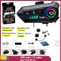 （Vận chuyển địa phương）Y10 Intercom Mũ Bảo Hiểm Bluetooth 5.3 Cho Xe Máy Stereo Hands Free Ipx6 Chống Nước 2000Mah Moto Tai Nghe Không Dây Hỗ Trợ Điều Khiển Bằng Giọng Nói