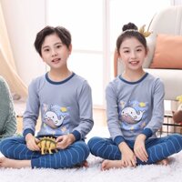 Vận Chuyển Nhanh 110-150CM Trẻ Em Bộ Đồ Ngủ Cotton Nguyên Chất Bộ Đồ Lót Trẻ Em Vừa Lớn Bé Trai Bé Gái In Hình Quần Áo Gia Đình Quần Áo Mùa Thu Ấm Áp Quần Dài Bộ Hai Mảnh Nhiều Lựa Chọn
