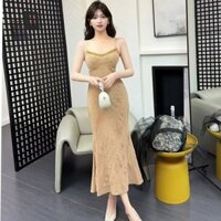 Vận Chuyển Nhanh Pháp Retro Gợi Cảm Suspender Váy Ôm Ống Top Đầm Nữ Mùa Hè Hip Đầm Đuôi Cá Váy Dài