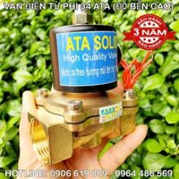Van điện từ phi 34 ATA (Coil đồng 100%, thân đồng, màn cao su thiên nhiên độ bền cao)(Bảo hành 3 năm)