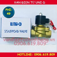 Van điện từ UNID phi 49 UW-40 (Coil đồng 100%, Màn đóng mở cao su thiên nhiên 100% dẻo dai, Bảo hành 2 năm)