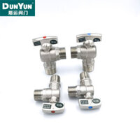 Van góc ba chiều toàn đồng Dunyun 46 điểm, van góc lưu lượng lớn cho máy nước nóng gas, nồi hơi treo tường