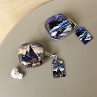 Van Gogh Bầu Trời Đầy Sao Lâu Đài Mềm Cho Samsung Galaxy Buds 2 Live FE-2PRO Vỏ Bảo Vệ Chỉ Vỏ Mặt Dây Chuyền