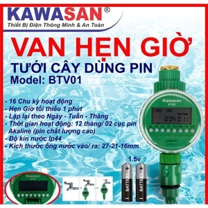 Van hẹn giờ tưới cây dùng Pin BTV01