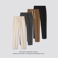 Văn Học Lười Phong Cách Trung Hoa Quần Nam Bốn Màu 28-38 Quần Nam Quần Dài Trung Quốc Rời Thẳng Đơn Giản Bông Tai Kẹp