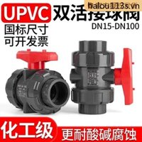 Van kết nối bi trực tiếp kép Upvc Ống nước PVC Van đặt hàng kép bằng nhựa Van kết nối nước hai mặt Axit Công tắc ống nước chống kiềm