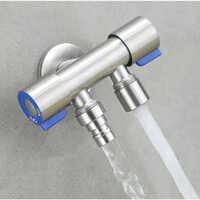 Van khóa nước 2 đầu ra nóng lạnh Inox 304 cao cấp