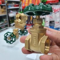 Van khóa nước thau phi 21, 27, 34, tay vặn xoay, 2 đầu ren trong Sanwa