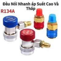 Van nạp ga điều hòa cao hạ áp Đầu ráp nối nhanh R134A xanh đỏ chuyển đổi sạc gas đo máy lạnh R12 R13 cho xe hơi ô tô