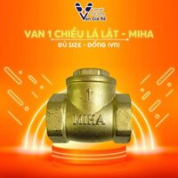 Van nước 1 chiều lá lật đồng thau Minh Hòa Mi MiHa MVB ren phi 21 27 34 42