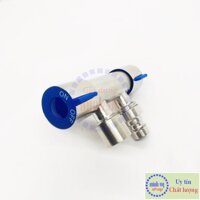 Van Nước 2 cổng xả có điều khiển riêng biệt dạng vòi chia nước – đầu ra 21mm, Chất liệu bằng Inox SUS304 -VC2xanh90