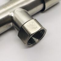 Van Nước 2 cổng xả có điều khiển riêng biệt dạng vòi chia nước – đầu ra 21mm, Chất liệu bằng Inox SUS304 -VC2xanh90