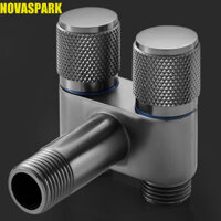 Van Ổ Cắm Đôi NOVASPARK, Giao Diện Đa Năng Tiết Kiệm Không Gian Vòi Hoa Sen Tắt Van, Núm Loại Litchi Vòng Công Tắc Đôi Lưu Lượng Điều Khiển Nhanh Thiết Bị Giặt Tay