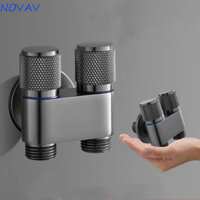Van Ổ Cắm Đôi NOVAVIBE, Giao Diện Đa Năng Tiết Kiệm Không Gian Vòi Sen Tắt Van, Loại Núm Van Nước Ba Chiều Công Tắc Đôi Lưu Lượng Điều Khiển Nhanh Thiết Bị Giặt Tay