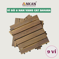 Ván Sàn Gỗ Vỉ Nhựa Thiết Kế Mới Năm 2024 Màu Vàng Cát Dùng Để Lót Ban Công Sân Thượng Quán Cà Phê Tạo Không Gian Sạch Sẽ Và Sang Trọng Thương Hiệu ANKAN - 9 Vỉ