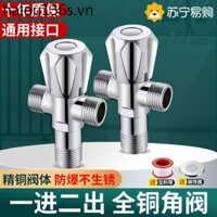 Van tam giác Van chuyển hướng ba chiều Tất cả nước nóng lạnh bằng đồng Một trong hai ra Máy nước nóng nhà vệ sinh Van thoát đôi dày 3504