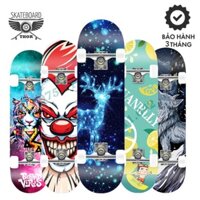 Ván Trượt Skateboard Thể Thao Cao Cấp, Ván Trượt Mặt Nhám Gỗ Phong Ép 7 Lớp