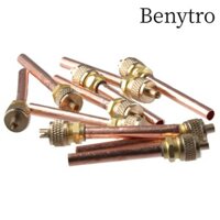 Van truy cập BENYTRO 10 chiếc, Van dịch vụ dài 2,48 "bằng đồng thau, Van lạnh màu vàng ống điều hòa không khí