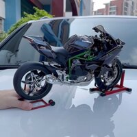 [Vặn vê ga và phun khói] Mô hình xe mô tô Kawasaki Ninja H2R tỷ lệ 1:6 bằng kim loại Tặng biển số VIP