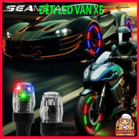 van xe phát sáng SEAMETAL 4 Chiếc Lốp Xe Ô Tô Nắp Van Đèn Sạc Đa Năng Xe Máy Xe Đạp LED Lốp Đèn Nhiều Màu Sắc Phát Sáng