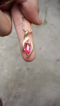 Vàng 10k mặt đá spinel hàng cực đẹp