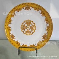 Vàng A95 Bohemian Lễ Hội Nón Mì Bát Súp Món Ăn Gia Đình Trái Cây Dim Sum Đĩa Gốm Dao Kéo