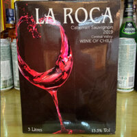 Vang bịch 3l La Roca – vang đỏ 13.5%vol Chile qui cách thùng 12 chai