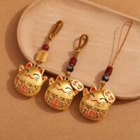 Vàng Cát May Mắn Móc Khóa Mặt Dây Chuyền Kim Loại Phong Cách Trung Quốc Mặt Dây Chuyền Xe Móc Khóa Vàng May Mắn20250325