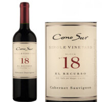 Vang Chile Cono Sur Single Vineyard 18 Cabernet Sauvignon 14% vol chai 750ml x 6 chai nhập khẩu